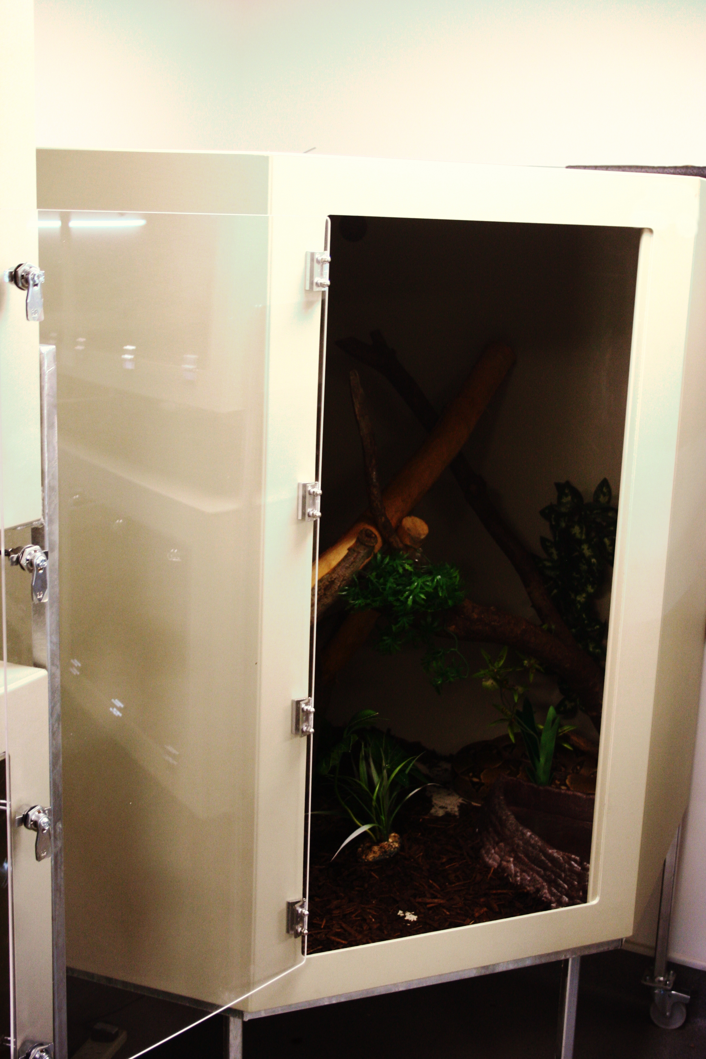 One Bespoke Beige Corner Vivarium 4ft Tall